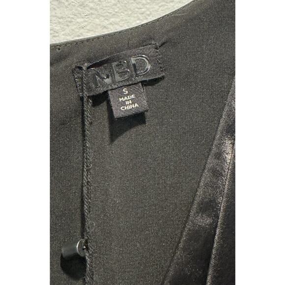 NBD Small Auriela Mini Dress Color Block Brown Black Sexy Low Cut Party READ - Picture 5 of 13